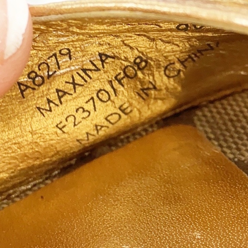 Coach Gold Maxina Sling back Wedge Monogram sandals 9b Runs small - Picture 13 of 13